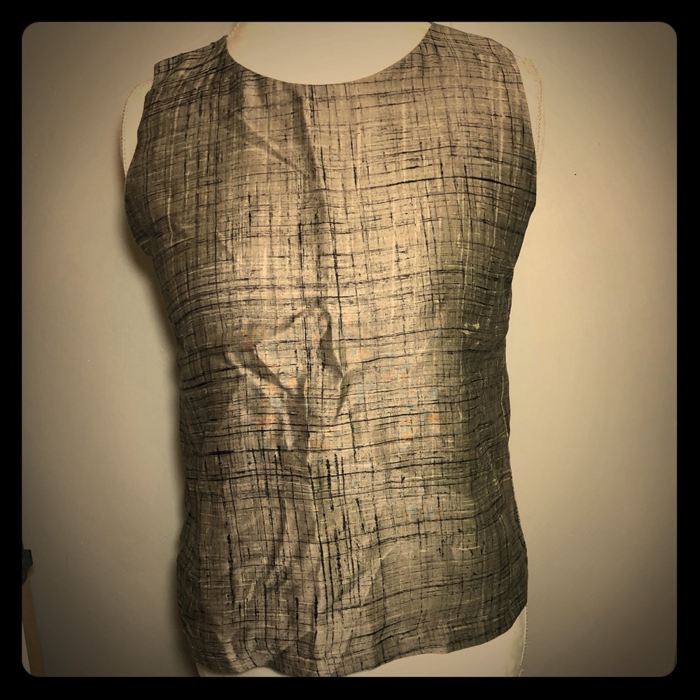 Eileen Fisher Gray Silk Tank Top Small Petite